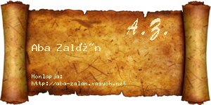 Aba Zalán névjegykártya