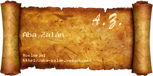 Aba Zalán névjegykártya