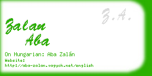 zalan aba business card